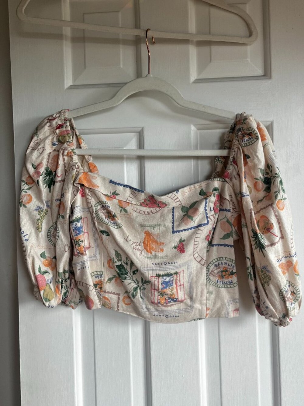 Abercrombie & Fitch Linen Crop Blouse